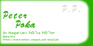 peter poka business card